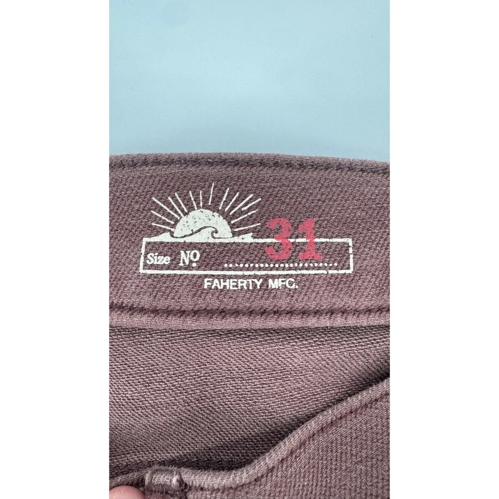 Faherty 5-Pocket Pants Mens 31 Burgundy Slim Straight Casual Coastal